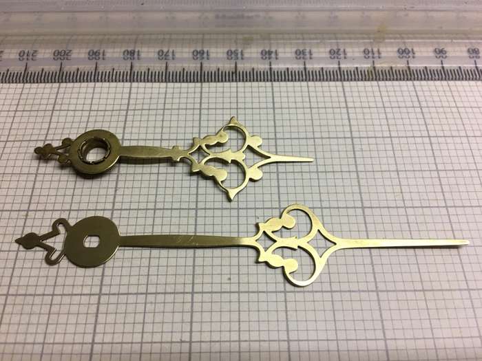 Brass hour & minute hands for clock #10