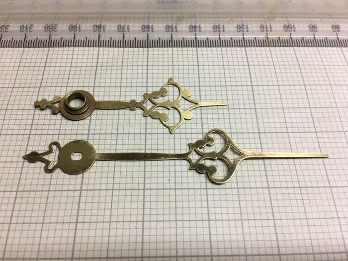 Brass hour & minute hands for clock #10