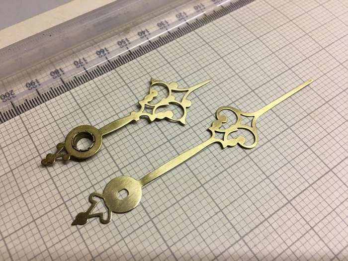 Brass hour & minute hands for clock #10