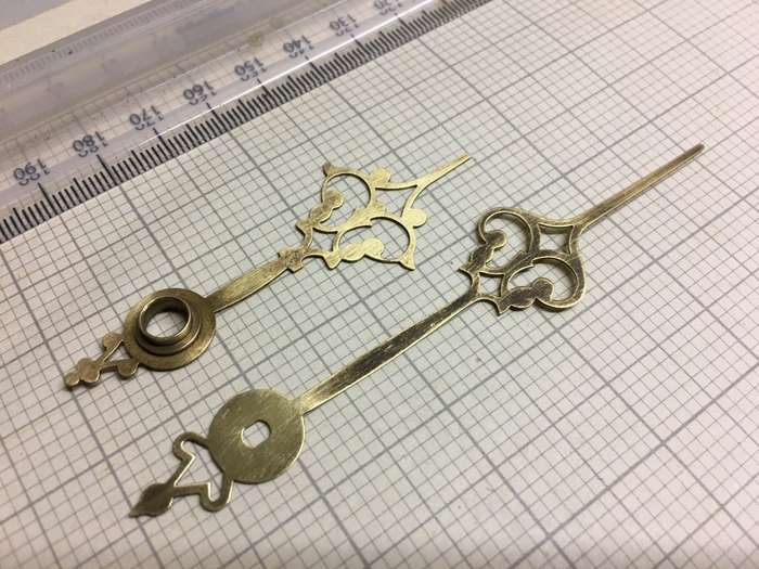 Brass hour & minute hands for clock #10