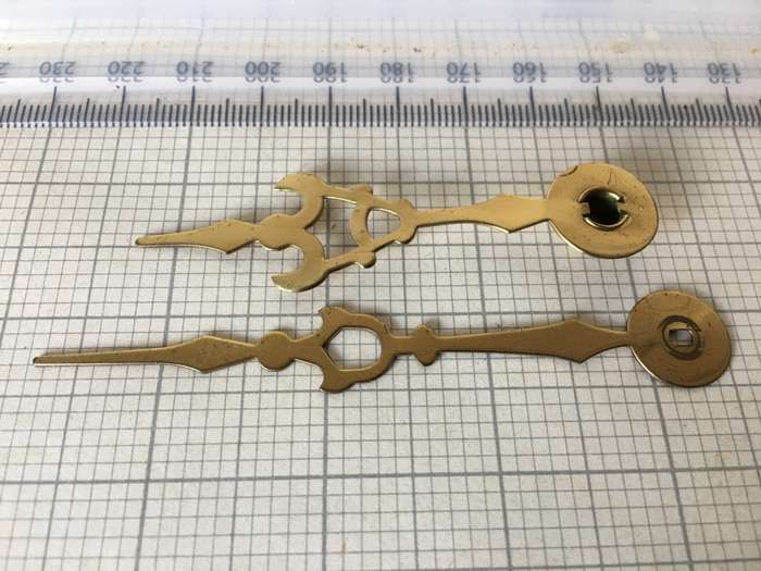Brass hour & minute hands for clock #21