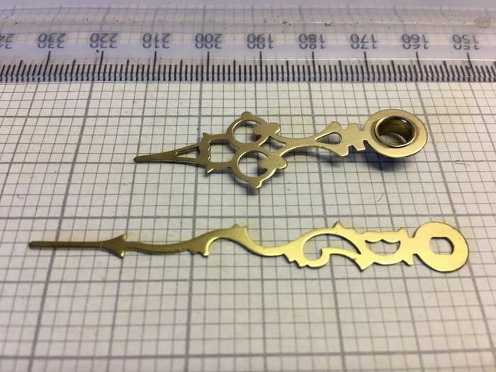 Small brass hour & minute hands for clock #26
