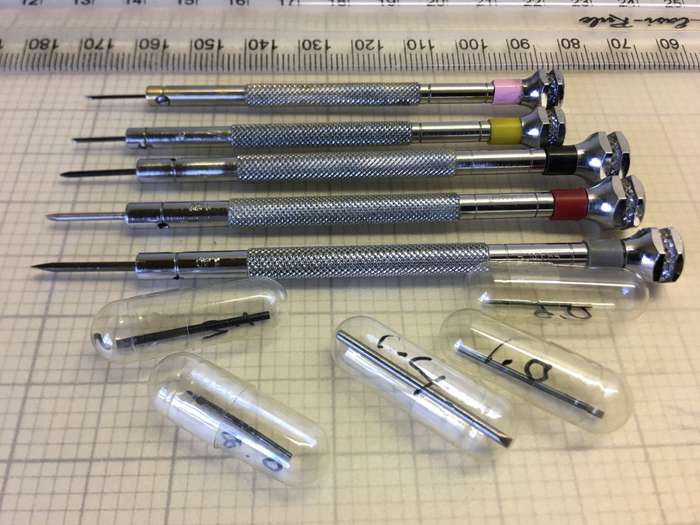 Watchmakers screwdrivers