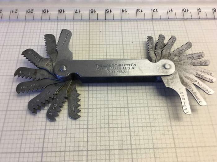 Starrett No.40 screw pitch gauge