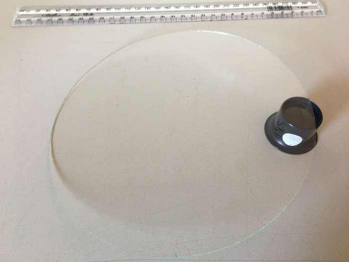 185mm flat round clock glass