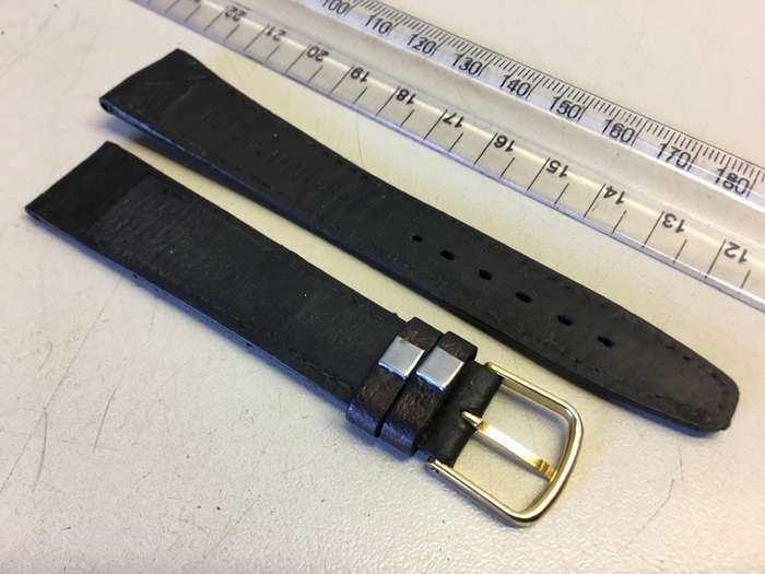 18mm black leather watch strap - 11