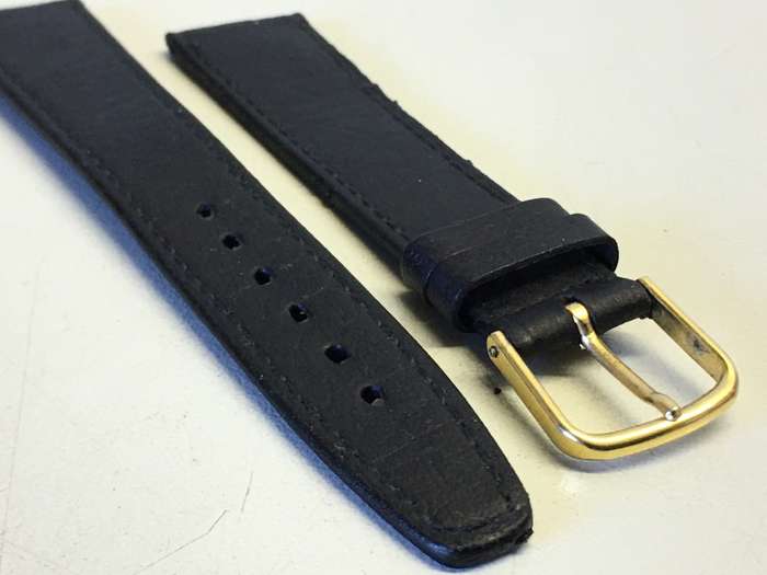 18mm black leather watch strap - 11