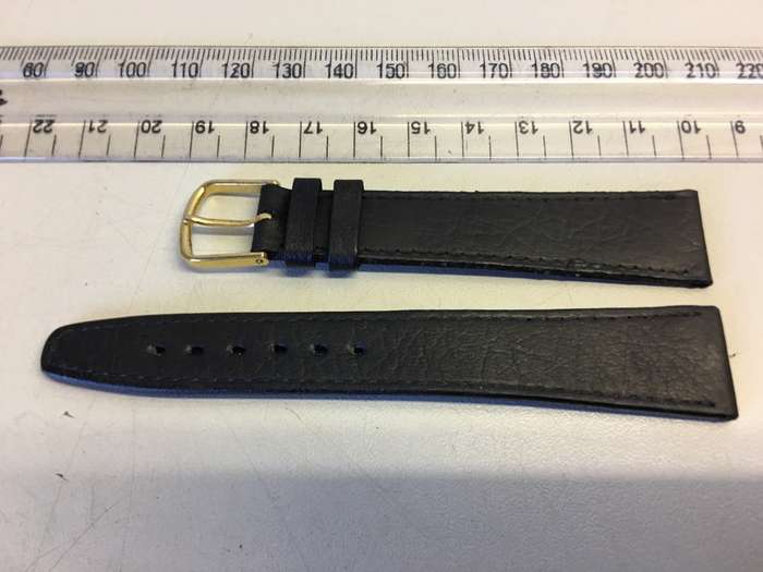 18mm black leather watch strap - 11