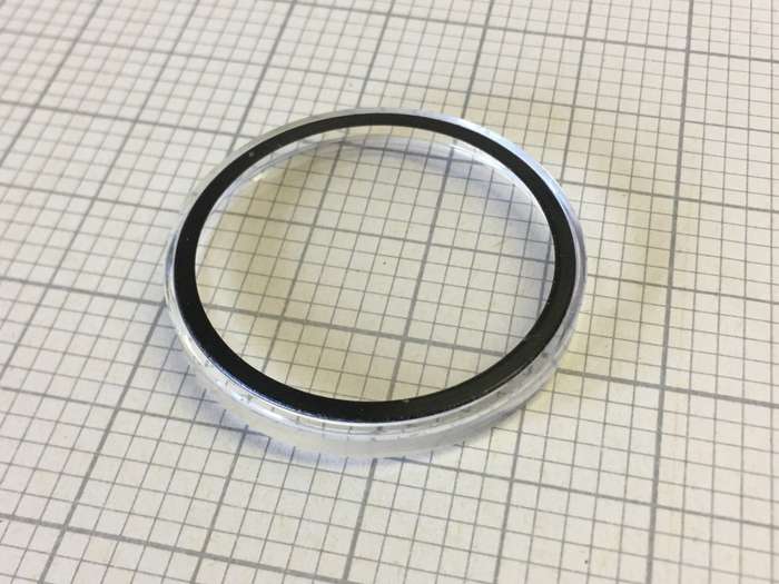 33,0mm waterproof acrylic watch crystal with seconds tension ring