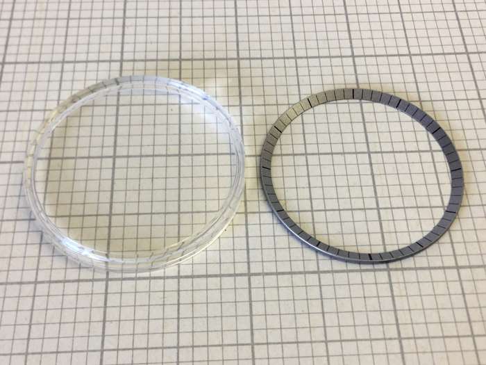 33,0mm waterproof acrylic watch crystal with seconds tension ring