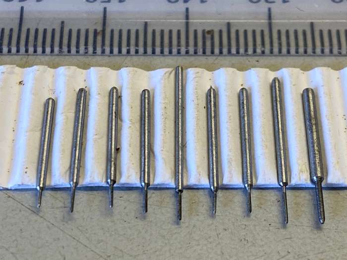 Watchmakers/jewelers micro size threading taps