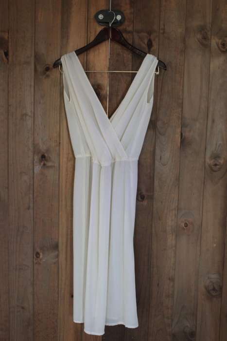 Vintage Grecian Style Sleeveless Dress (Medium / Large) Semi sheer