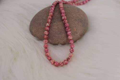Pink Stone Necklace (Total length of 43cm)