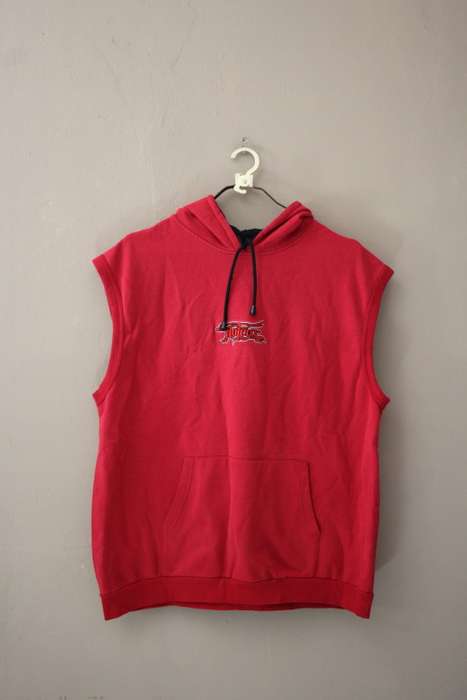 Vintage `No Fear` Sleeveless Hoodie (Large)