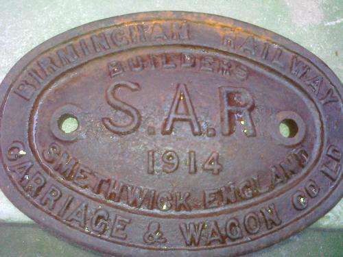 VERY RARE. Antique. Face Plate. Birmingham Railway Carriage & Wagon Co Ld. England