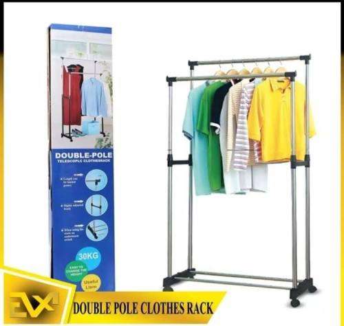 Double pole cloths rail | handles upt o 30kg