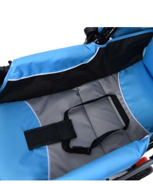 Baneen Baby Stroller Pram with Lift Up Foot Rest and Multi-position Reclining Backrest - Large - Blu