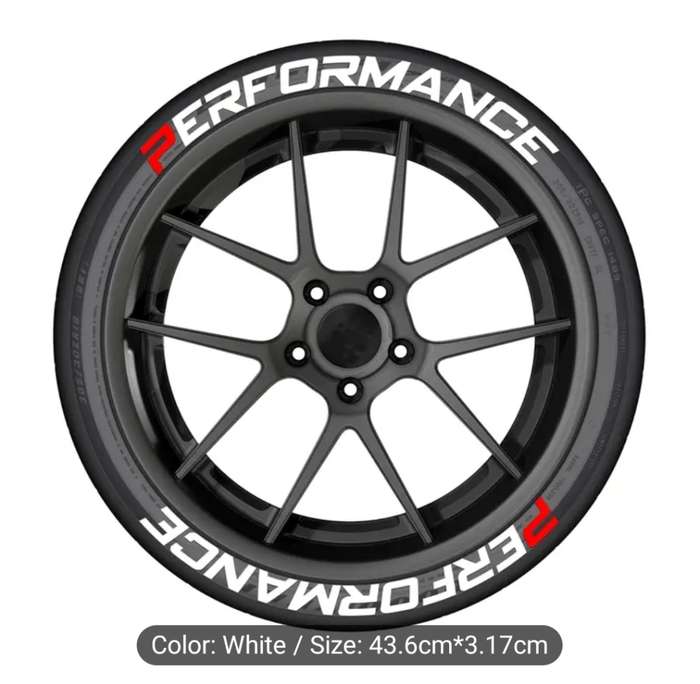 8pcs For 4 Tires Car Tire Letter Stickers PERFORMANCE 3D PVC