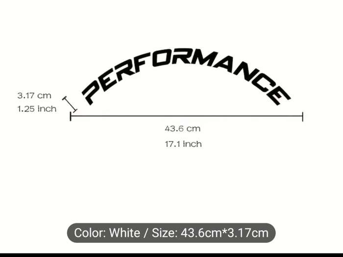 8pcs For 4 Tires Car Tire Letter Stickers PERFORMANCE 3D PVC