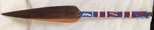 SPEAR WITH BEAD WORK TO HANDLE  INTRICATE SHAPE!!GREAT COUNTRY HOME DECOR!!