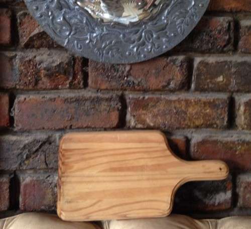 WOOD CHOPPING BOARD HAS HOLE IN HANDLE TO HANG!!!GREAT COUNTRY HOME KITCHEN DECOR!!