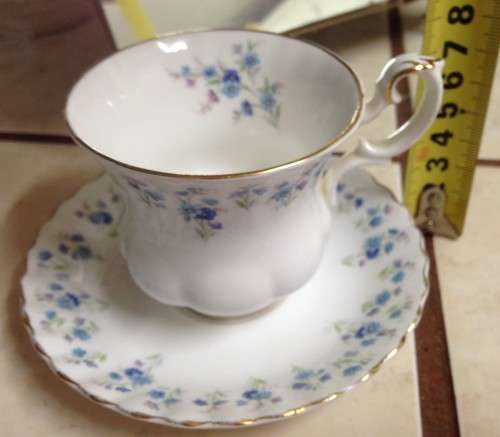 ROYAL ALBERT 1 DEMITASSE duoMEMORY LANE- cup has rimChip!!GREAT COUNTRY HOME DECOR!!*