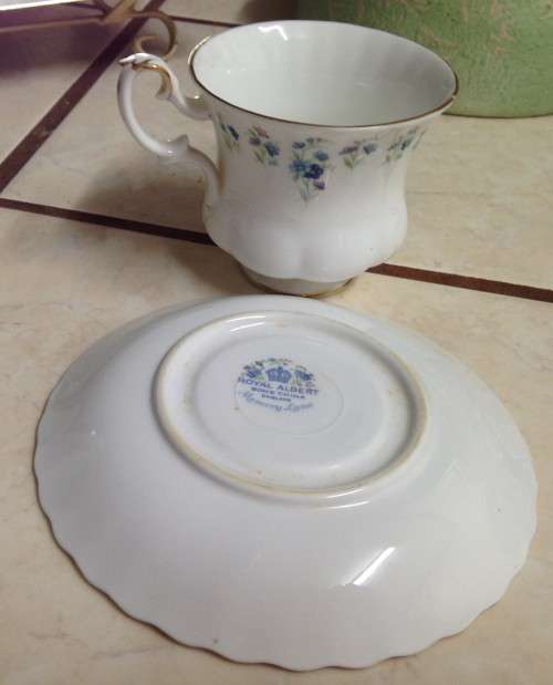 ROYAL ALBERT 1 DEMITASSE duoMEMORY LANE- cup has rimChip!!GREAT COUNTRY HOME DECOR!!*