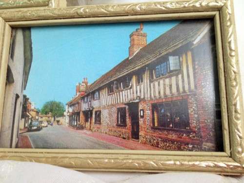 3 COLOUR *ENGLISH POST CARDS*FRAMES WITH GLASS*BEAUTIFUL!!GREAT COUNTRY HOME DECOR!!