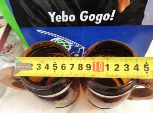 1 PVC ICONIC add Vodacom +2 DURBAN GLASS WOOD HANDLE MUGS LOOK AT MY BUY NOW LISTINGS NO WAITING