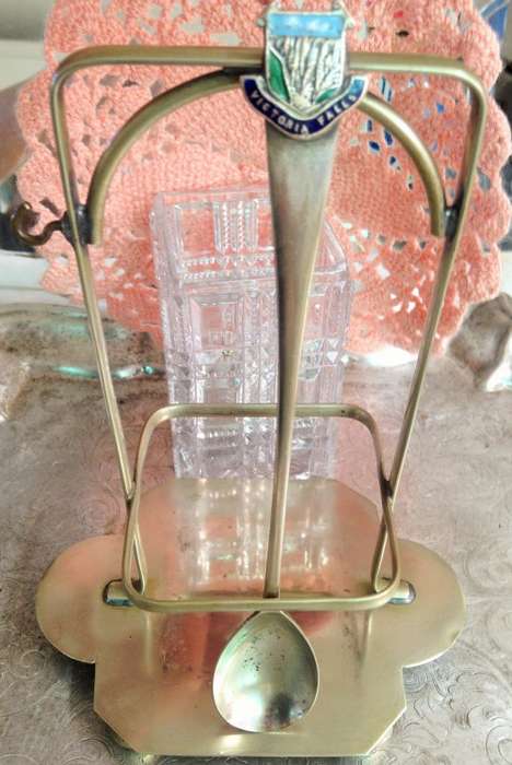 JARin*EPNS HOLDER*VIC FALLS LONG TSPOON!!GREAT COUNTRY HOME DECOR!*L@@K@myBUY NOW*items*NO WAITING