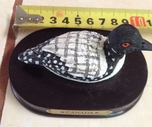 DUCK FIGURINE -ON Wood Plinth `CANADA` ceramic LOOK At My BUY NOW LISTINGS NO WAITING