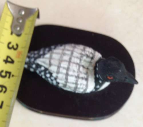 DUCK FIGURINE -ON Wood Plinth `CANADA` ceramic LOOK At My BUY NOW LISTINGS NO WAITING