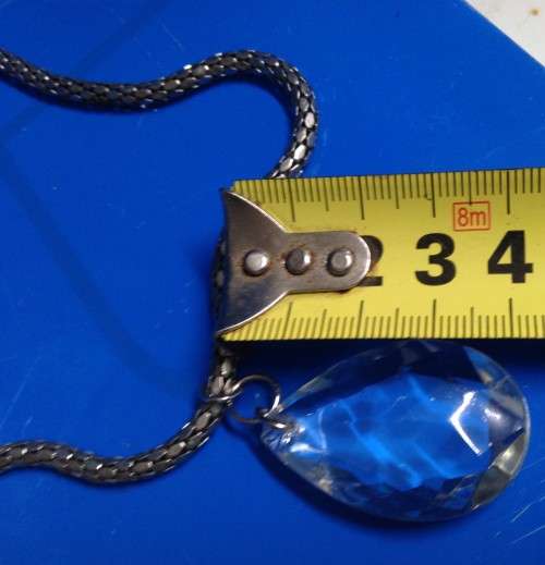 Necklace SILVER Tone snake CHAIN - CHANDELIER CRYSTAL LOOK At My BUY NOW LISTINGS NO WAITING
