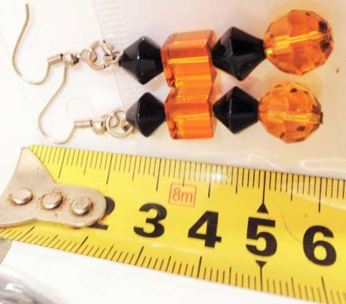Earrings Art Deco VTG Glass beads Artisinal pierced ears LOOK At All My BUY NOW LISTINGS NO WAIT