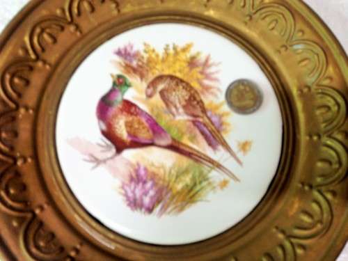 BRASS 2TRAY/WALL-PLATES RING on Back To HANG center ceramic LOOK At My BUY NOW LISTINGS NO WAITING