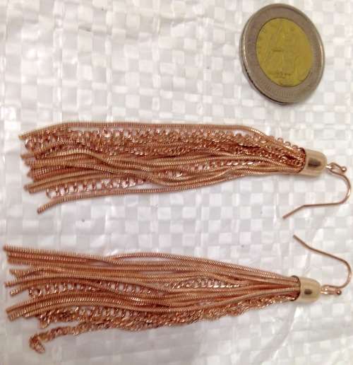 Earrings 1 pair Rose gold -  14 dangle chains dangling LOOK at My BUY NOW LISTINGS NO WAITING