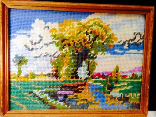 EXQUISITE*small TAPESTRY Ready To Hang Rural Scene