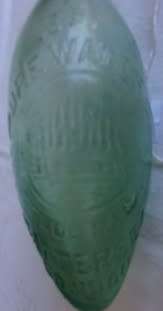 c1880*Rare*Torpedo Aqua dig bottle Embossed Text*The Pure Water Co Battersea London*