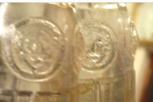 VERSACE RED JEANS coke miniature Art Glass empty perfume bottle+TIN