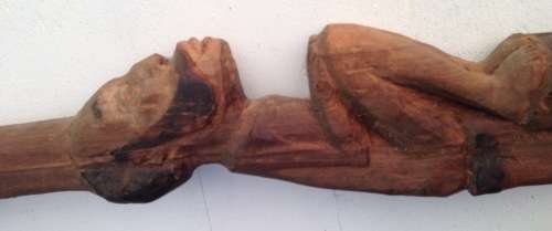 Walking Stick Man Facial details +boot bottom hand carved Look at my Buy Now listings No Waiting