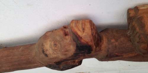 Walking Stick Man Facial details +boot bottom hand carved Look at my Buy Now listings No Waiting