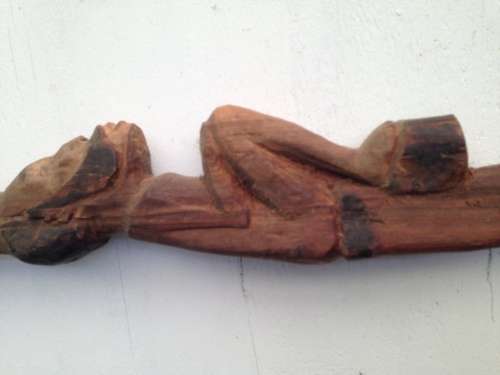 Walking Stick Man Facial details +boot bottom hand carved Look at my Buy Now listings No Waiting