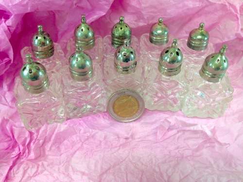 10 Crystal SaltsEPNSLids*GREAT COUNTRY HOME DECOR*L@@KatMyBUY NOW*NoWAITING