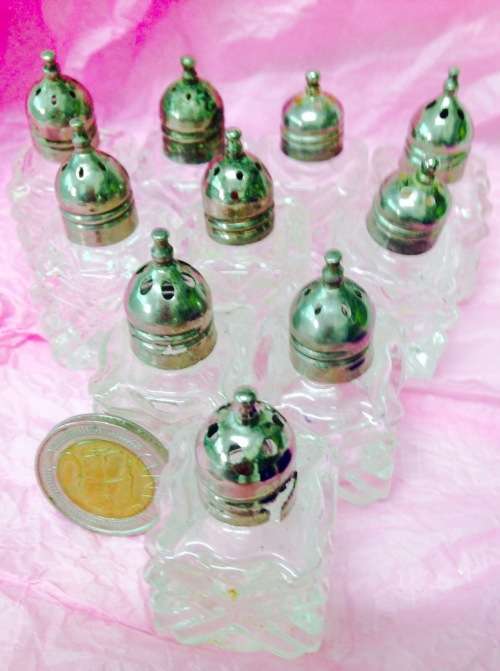 10 Crystal SaltsEPNSLids*GREAT COUNTRY HOME DECOR*L@@KatMyBUY NOW*NoWAITING