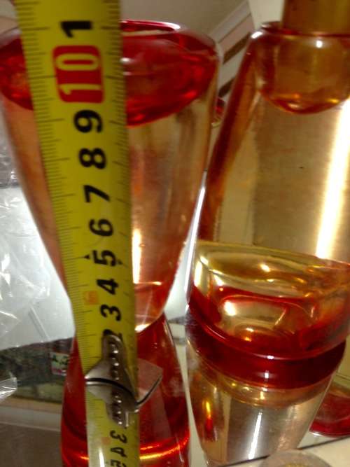 Vintage 3 Hand Blown Candle Sticks Red Gold Use both Ends