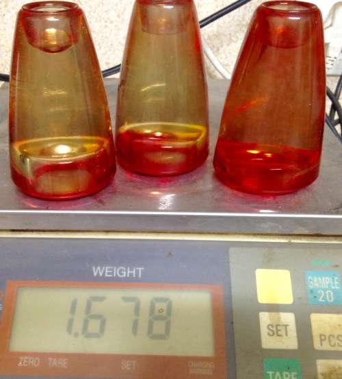 Vintage 3 Hand Blown Candle Sticks Red Gold Use both Ends