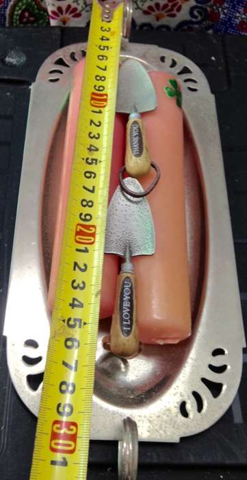 5 -1 Dish EPNS A1Quality  Handle 2 Candles 2 spades Script`I Love you+`Thank you`