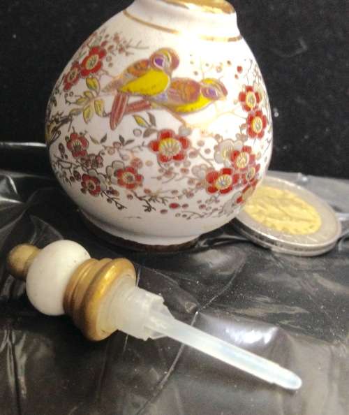 1xTERRACOTTA Ceramicbox24K GOLD TRIM+Greek empty 1ceramic perfume bottle