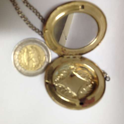 LOCKET+CHAINhasMIRROR plate Loss No Catch Look at My BUY NOW Listings NO WAITING