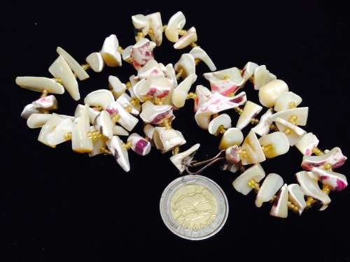 Coral choker  NECKLACE ` ORGANIC ` CHUNKY SOLID Chips -Pretty